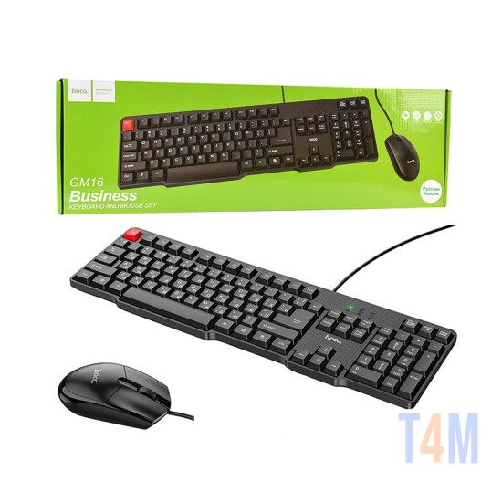 Hoco Business Keyboard and Mouse Set GM16 English Version Black